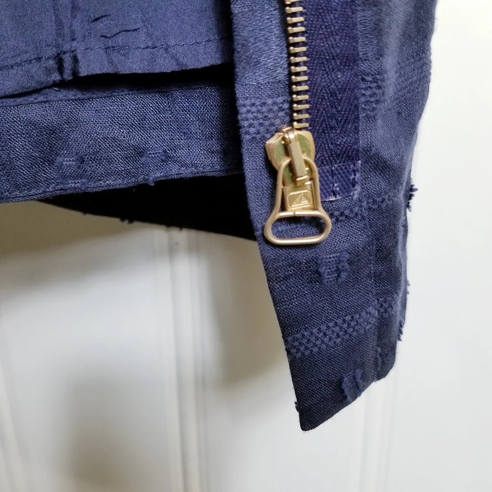 3.1 Phillip Lim Dress Womens Size 8 Blue Linen Blend Halter Neck Zip Front